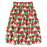 Piupiuchick Ecru/Red Roses Print Long Skirt