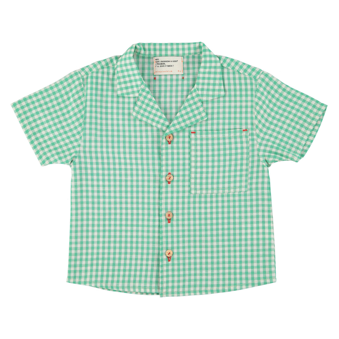 Piupiuchick Green/Ecru Checkered Hawaiian Shirt