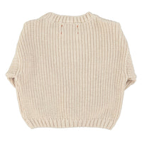 Piupiuchick Ecru/Red Heart Print Knitted Sweater