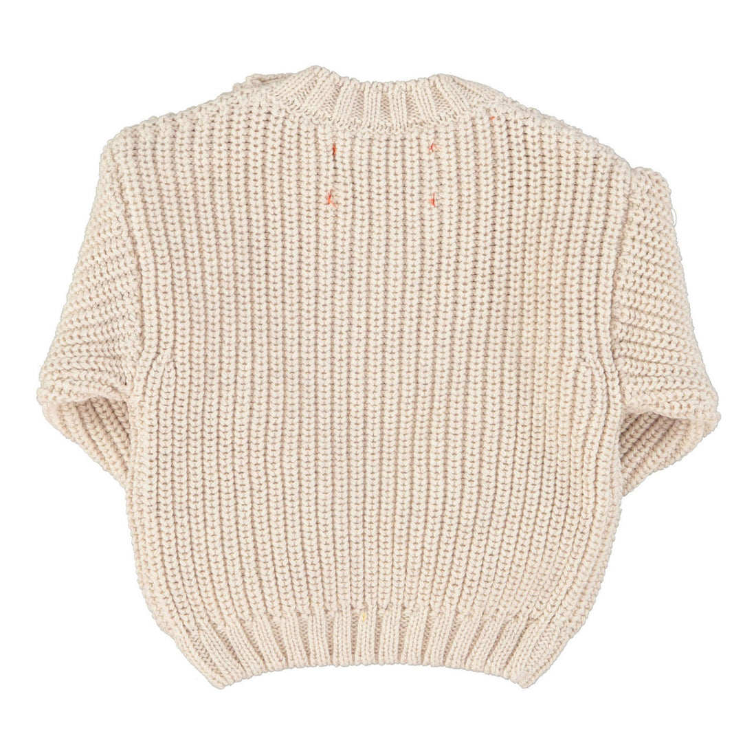 Piupiuchick Ecru/Red Heart Print Knitted Baby Sweater