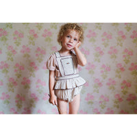 Little Cotton Clothes Straw Check Dhalia Romper