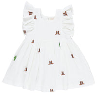 Pink Chicken RodeoE mbroidery Elsie Dress