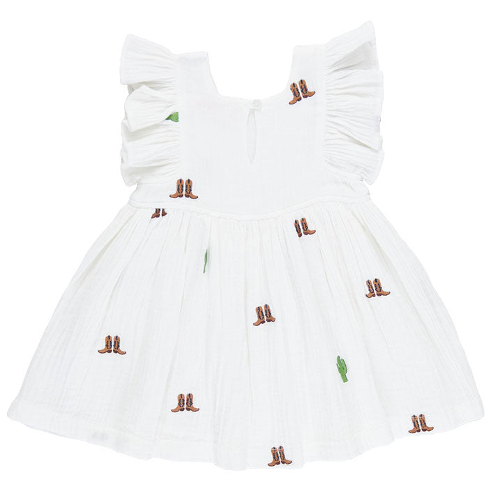 Pink Chicken RodeoE mbroidery Elsie Dress