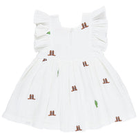 Pink Chicken RodeoE mbroidery Elsie Dress