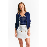 Indee Navy Knitted Ribbed Cardigan
