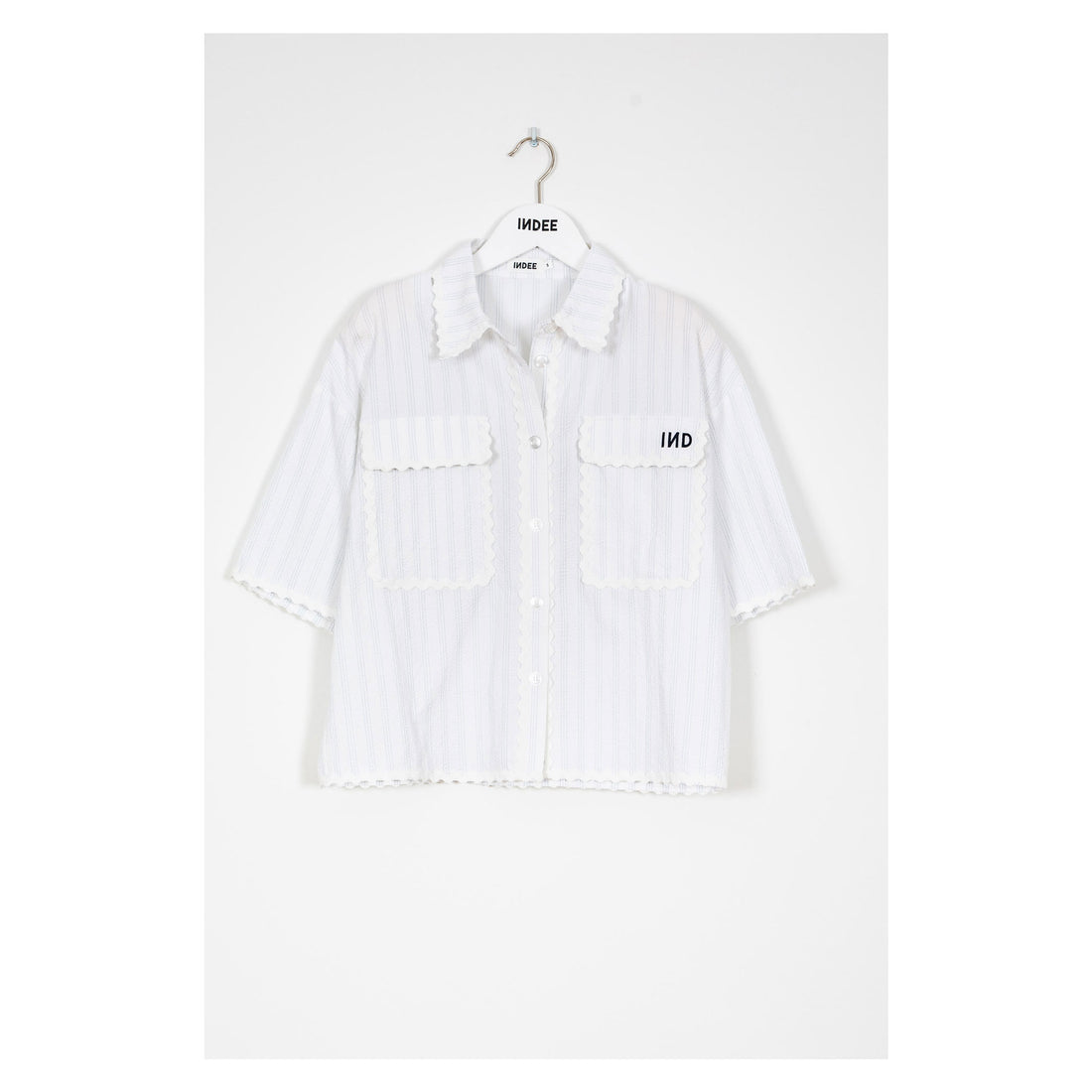 Indee Off White Stripe Cotton Shirt