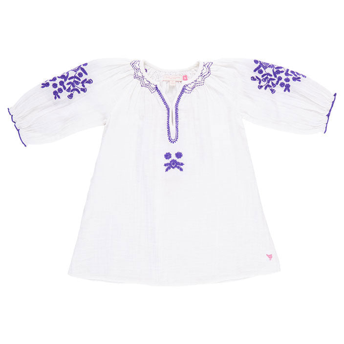 Pink Chicken Gardenia White Embroidery Ava Dress