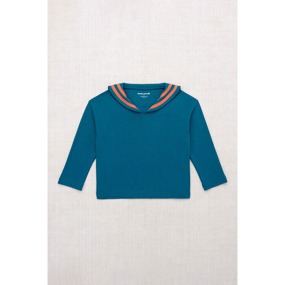 Misha and Puff Prussian Blue Sailor Top