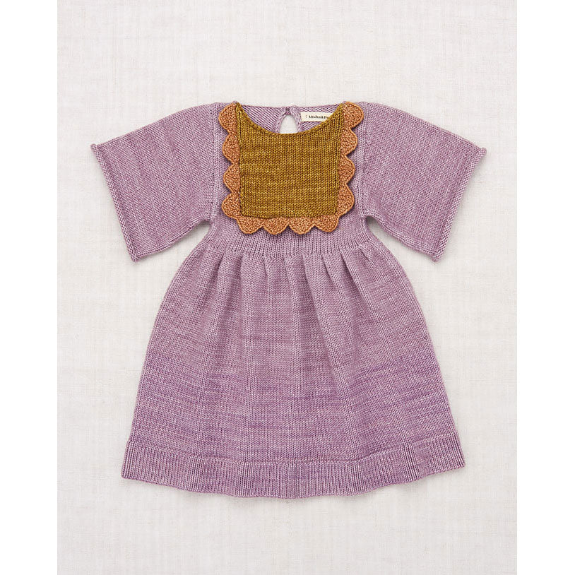 Misha and Puff Periwinkle Scallop Bib Dress
