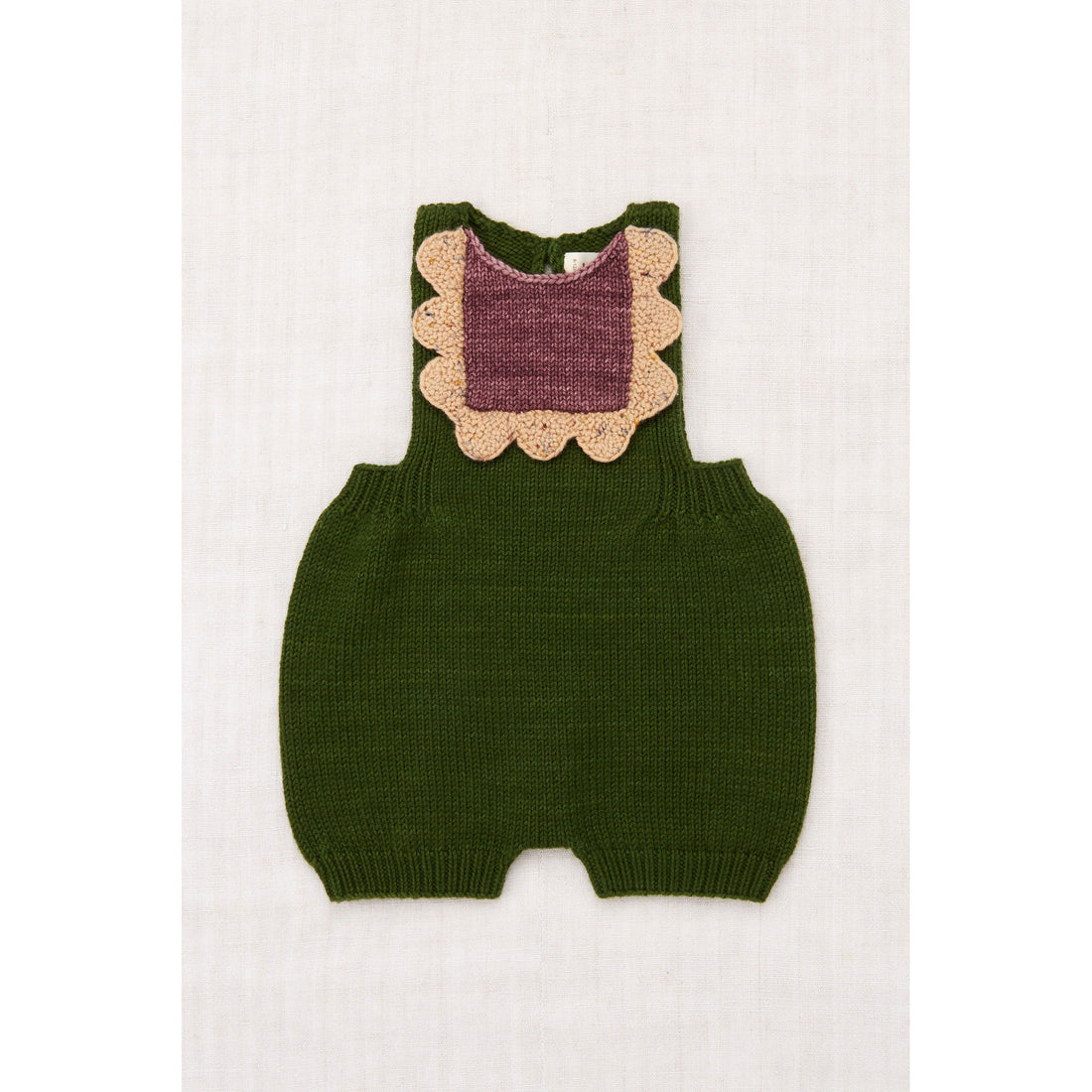 Misha and Puff Green Scallop Bib Romper