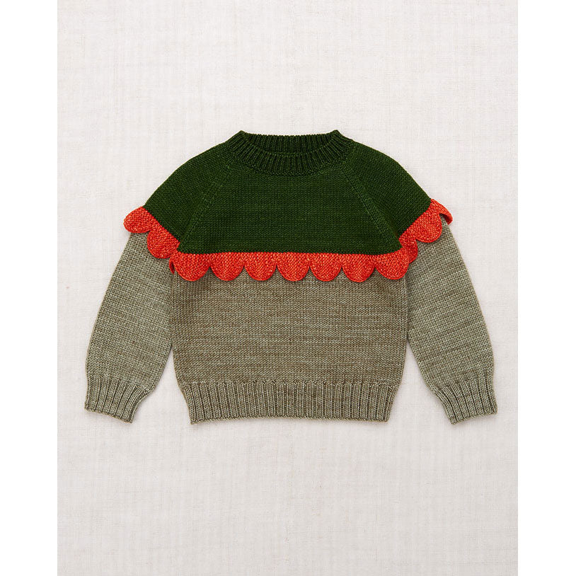 Misha and Puff Seal Gray Scallop Yoke Sweater