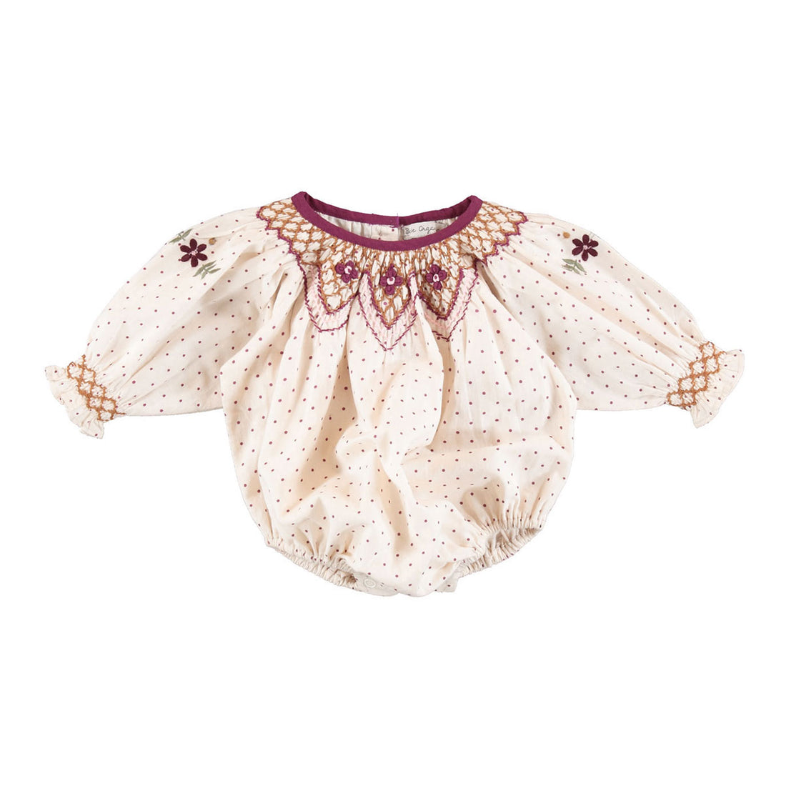 Bebe Organic Vintage Dots Scarlet Romper