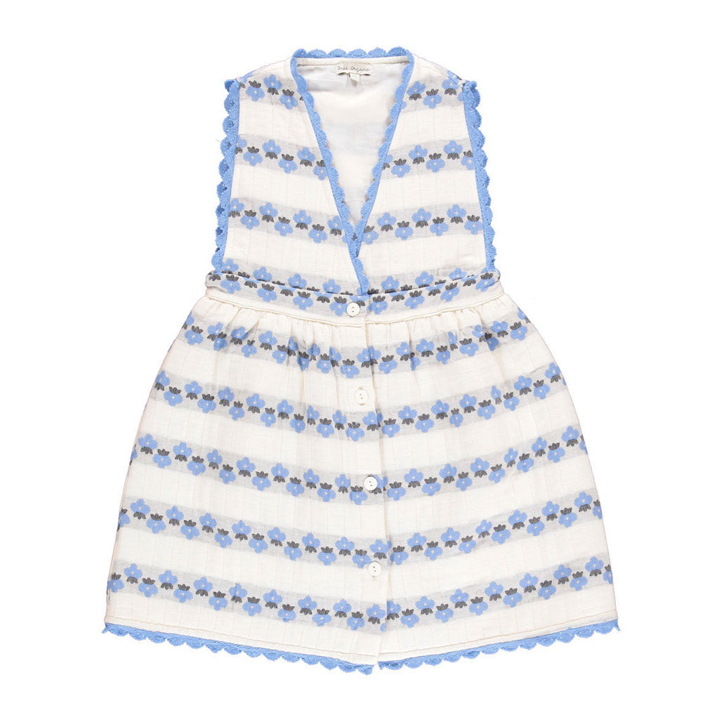 Bebe Organic Flower Stripe Scilla Apron Dress