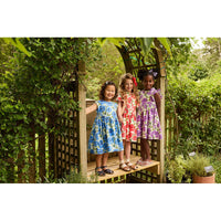 Pink Chicken Blue Peonies Gracie Dress
