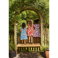 Pink Chicken Blue Peonies Gracie Dress