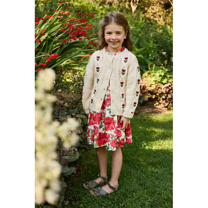 Pink Chicken Red Peonies Autumn Dress