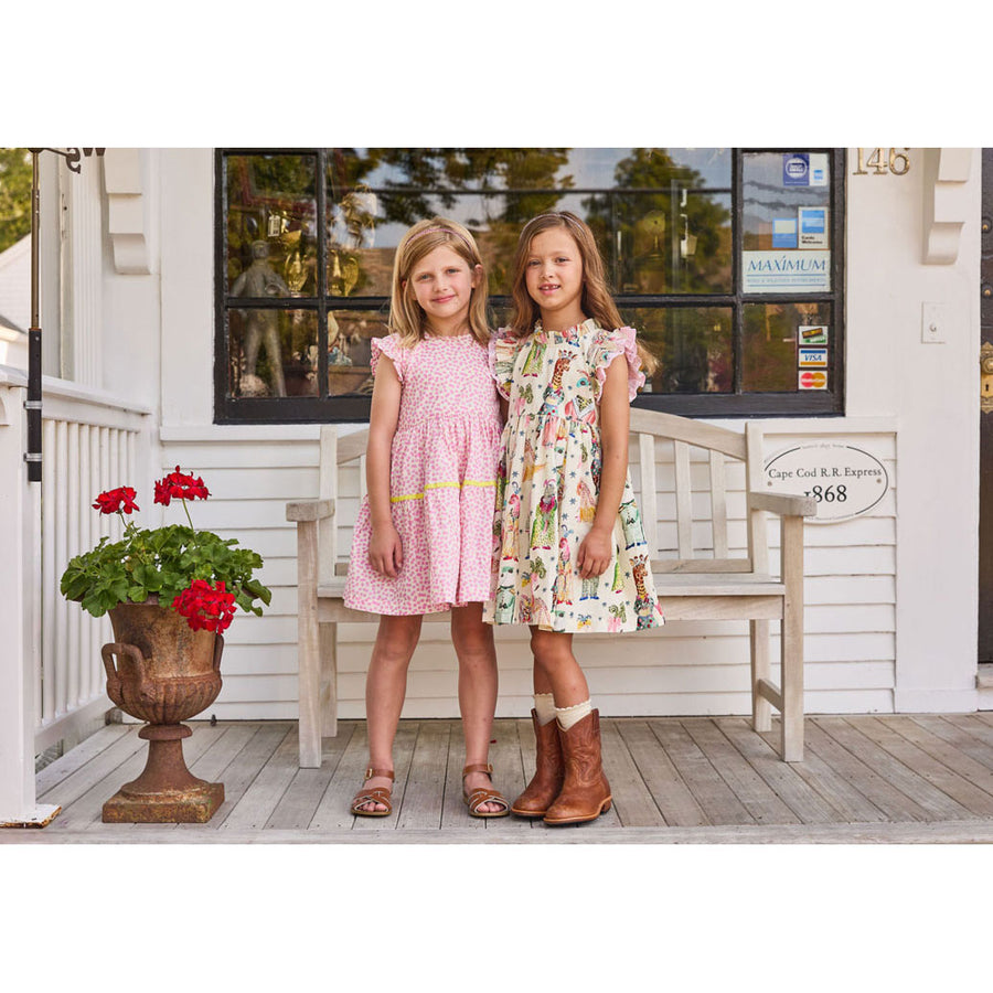 Pink Chicken Circus Animals Leila Dress