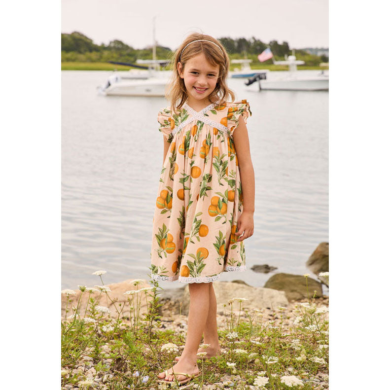 Pink Chicken Pink Botanical Oranges Katherine Dress Ladida Pink Chicken Pink Botanical Oranges Katherine Dress Ladida