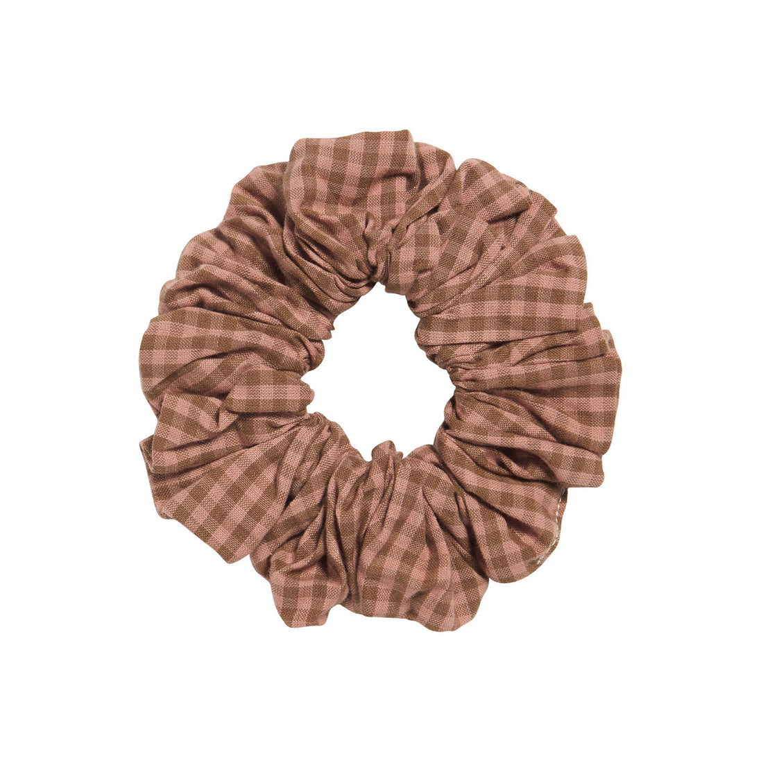 Little Cotton Clothes Tea Rose Tiny Check Scrunchie