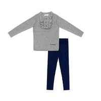 Coco Blanc Grey Ruffle Bib Legging Set