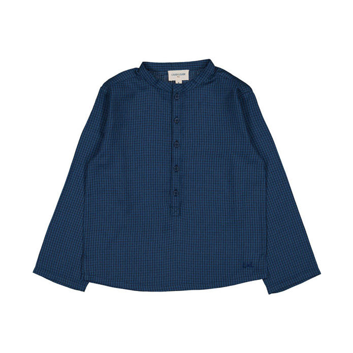 Louis Louise  Navy Brushed Check Grand Pere Shirt