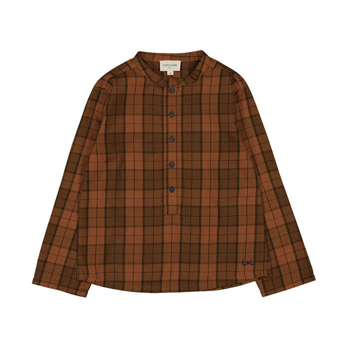 Louis Louise  Cognac Brushed Tartan Grand Pere Shirt