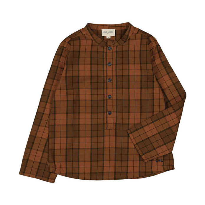 Louis Louise  Cognac Brushed Tartan Grand Pere Shirt