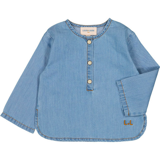 Louis Louise Blue Chambray Oncle Baby Shirt