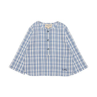 Louis Louise Blue Check Oncle Baby Shirt
