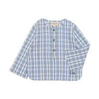 Louis Louise Blue Check Oncle Baby Shirt