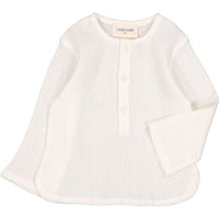 Louis Louise Off White Cotton Crepe Oncle Baby Shirt