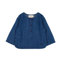 Louis Louise Dark Blue Denim Oncle Baby Shirt
