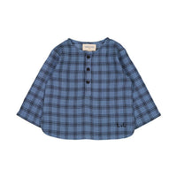 Louis Louise Blue Check Oncle Baby Shirt