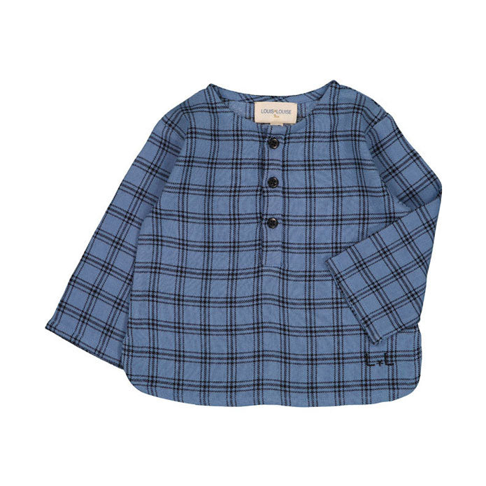 Louis Louise Blue Check Oncle Baby Shirt