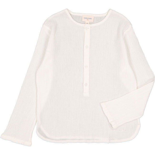 Louis Louise Off White Cotton Crepe Oncle Shirt