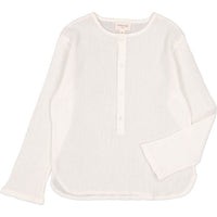 Louis Louise Off White Cotton Crepe Oncle Shirt