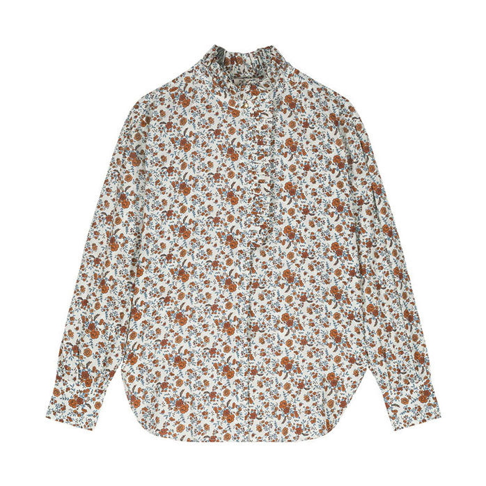 Louis Louise  Cognac Romantic Flower Prairie Womens Shirt