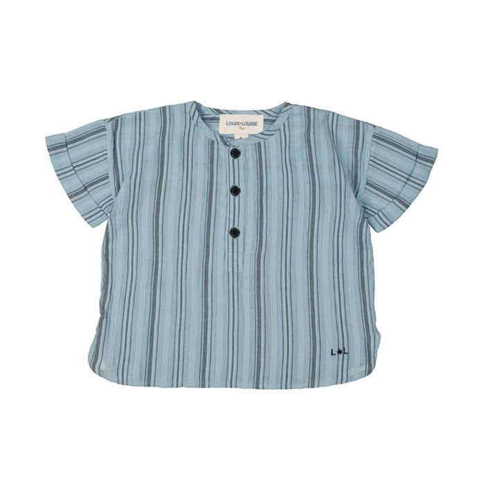 Louis Louise Blue Stripe Saul Baby Shirt