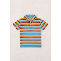 Misha and Puff Bright Sky Avenue Stripe Short Sleeve Polo
