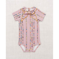 Misha and Puff Plum Petal Little Botanica Short Sleeve Scout Onesie
