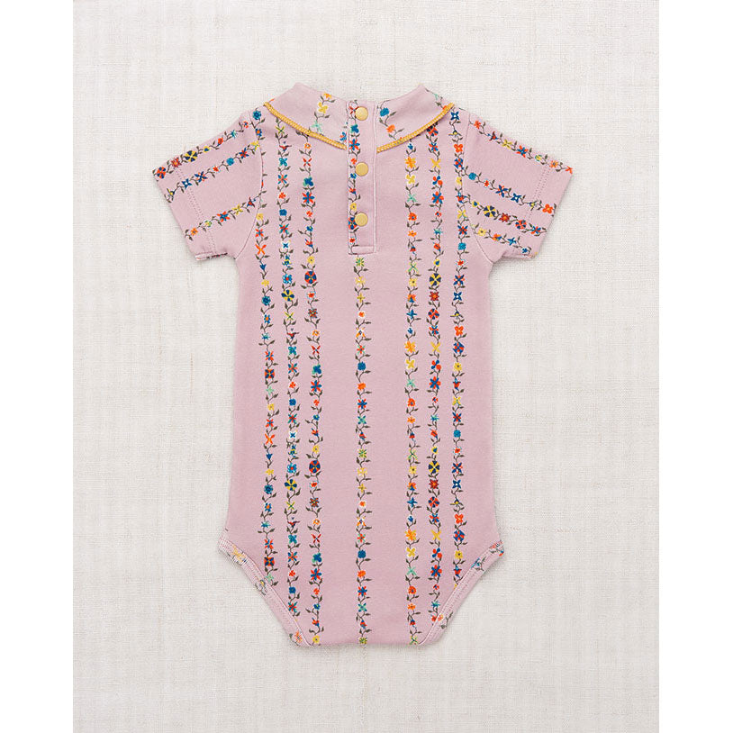 Misha and Puff Plum Petal Little Botanica Short Sleeve Scout Onesie