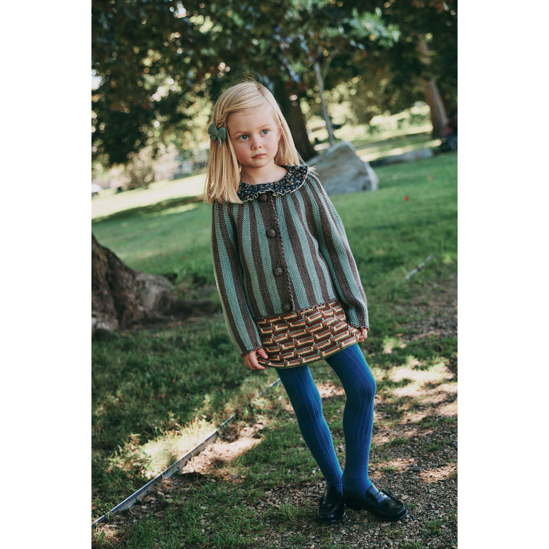 Misha and Puff Mink Circus Stripe Cardigan
