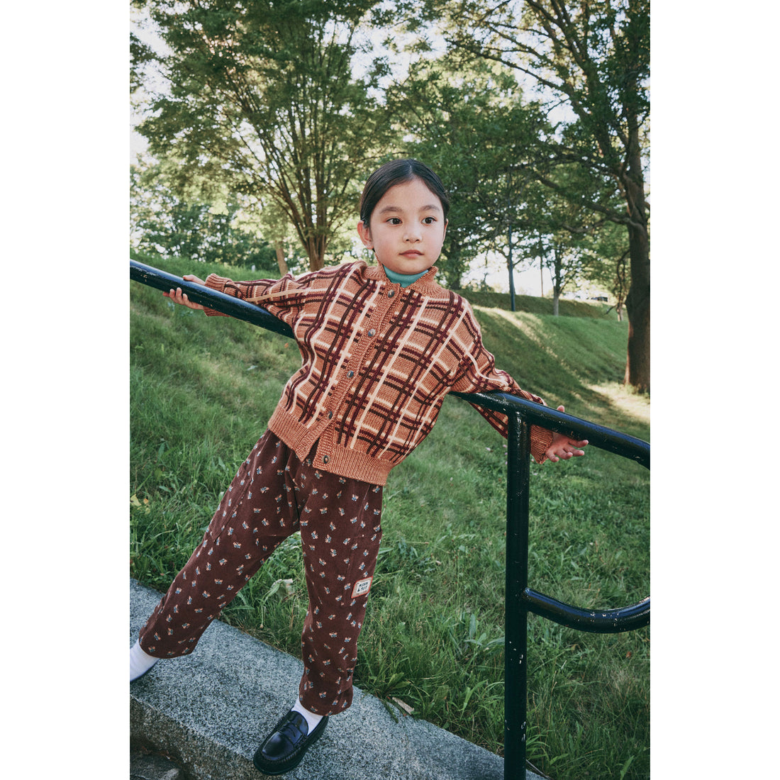 Misha and Puff Rose Gold Plaid Davis Cardigan