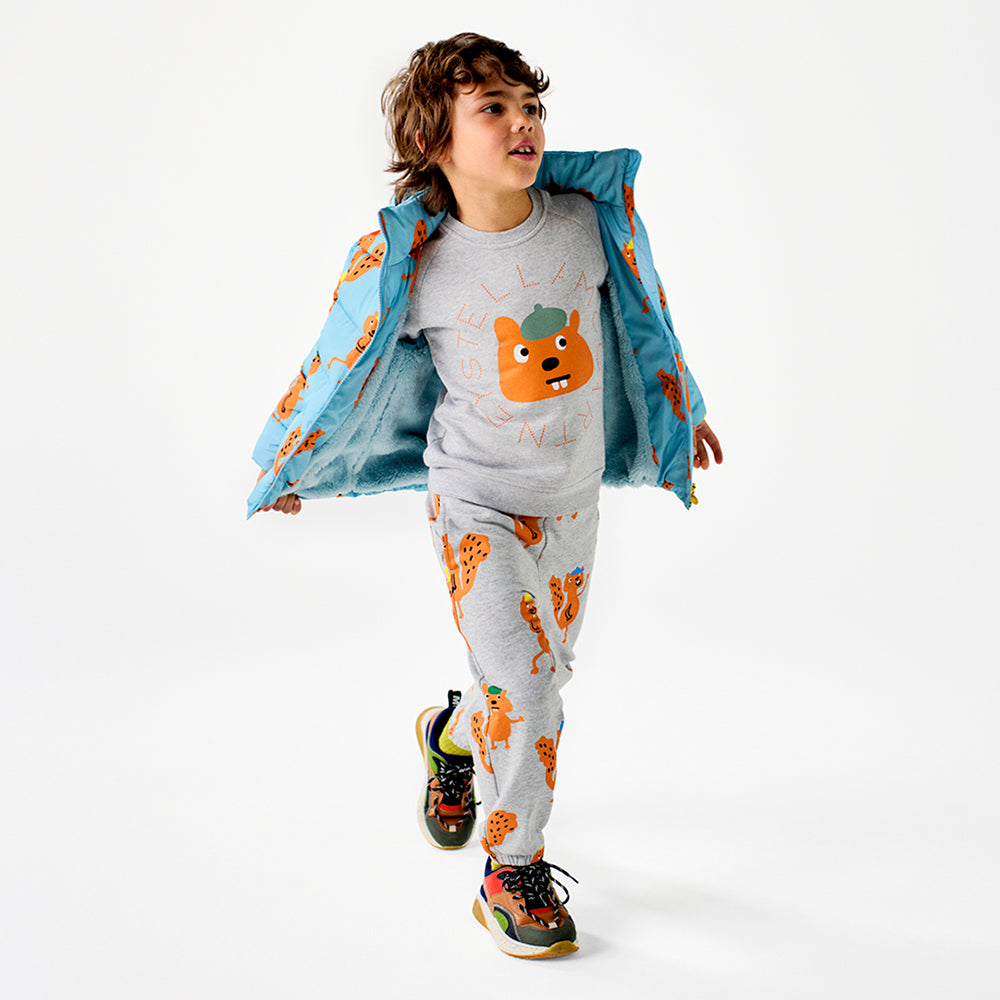 Stella McCartney Grey Squirrel Logo Disc Baby Sweatshirt