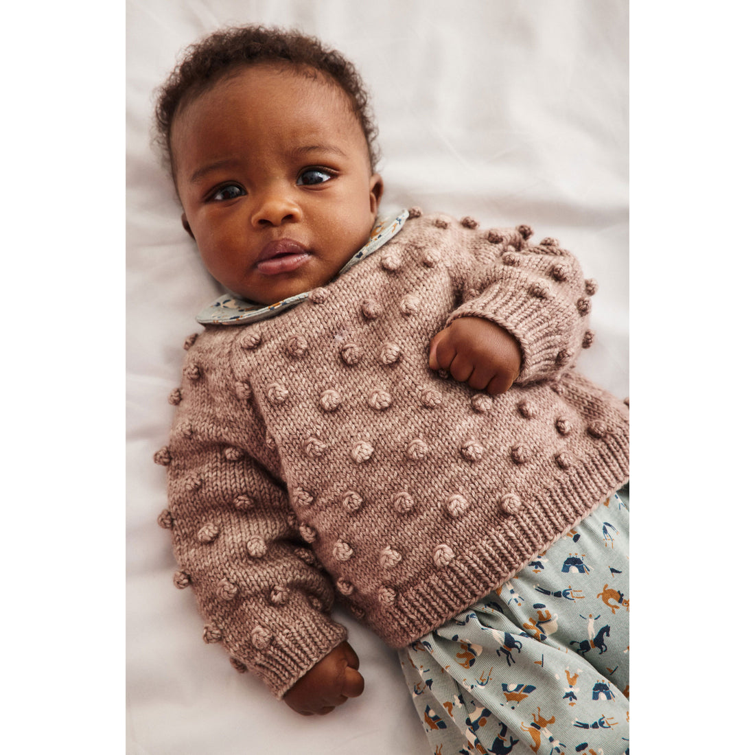Misha and Puff Turtledove Baby Original Popcorn Sweater