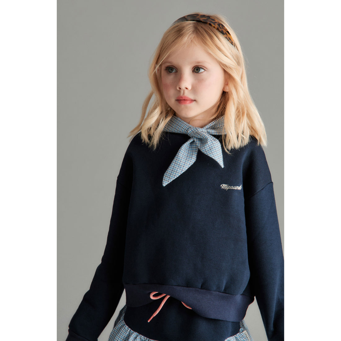 Mipounet Blue Vichy Florence Sweatshirt