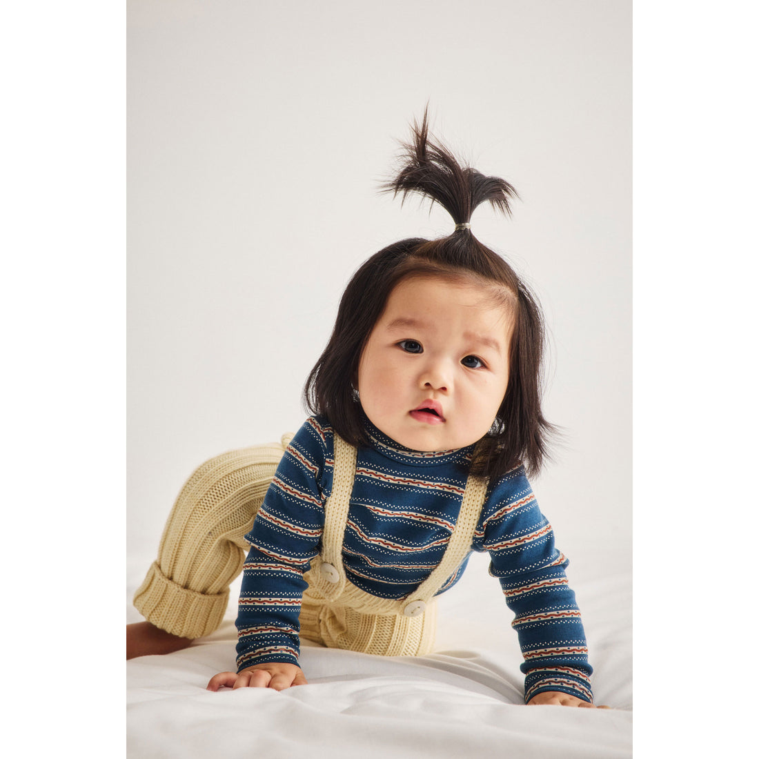 Misha and Puff Marine Blue Sgraffito Baby Turtleneck