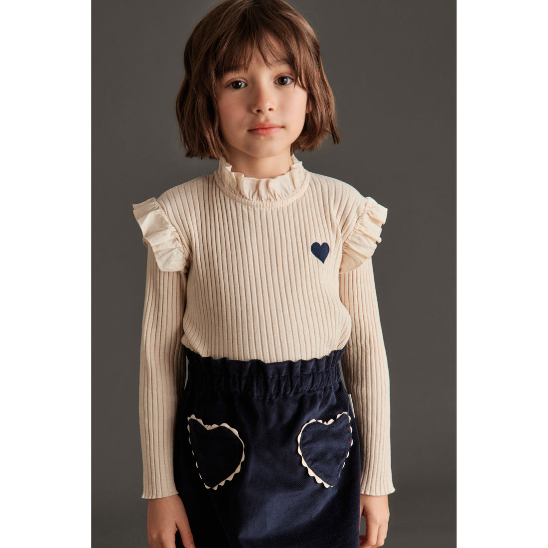 Mipounet Navy Velvet Clotilde Skirt