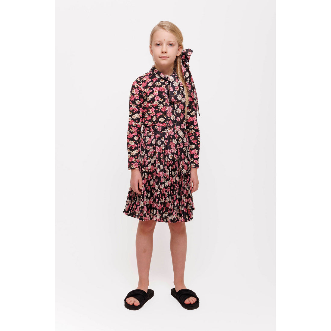 Christina Rohde Black/Pink Ditsy Floral Skirt