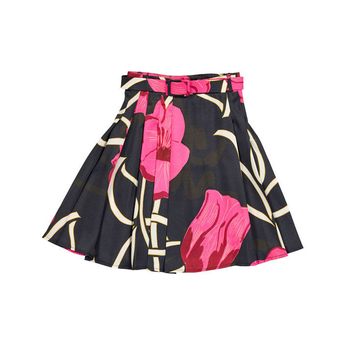 Christina Rohde Black/Pink Floral Skirt